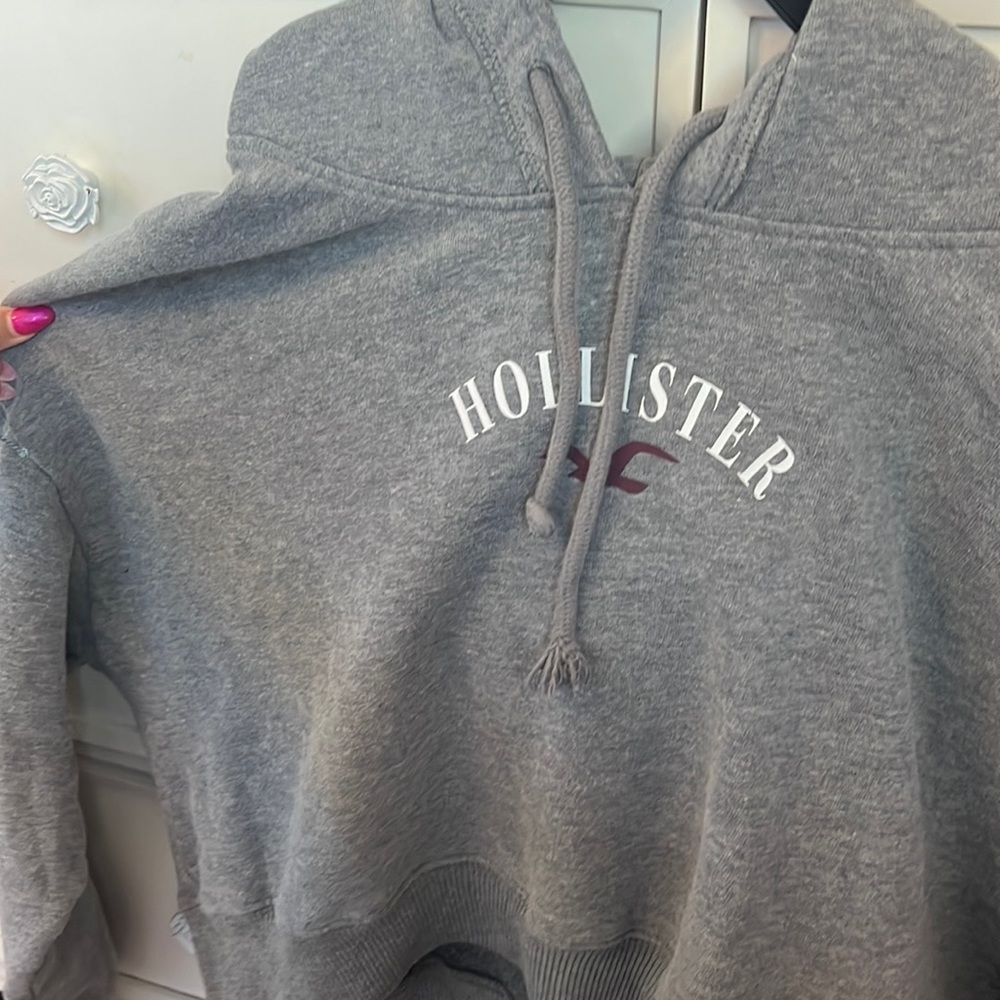 womans grey hollister sweatshirt
